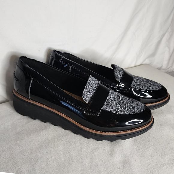 Clarks Collection Loafer Black Patent Leather Comfort Dress Shoe US 9 - Picture 1 of 6